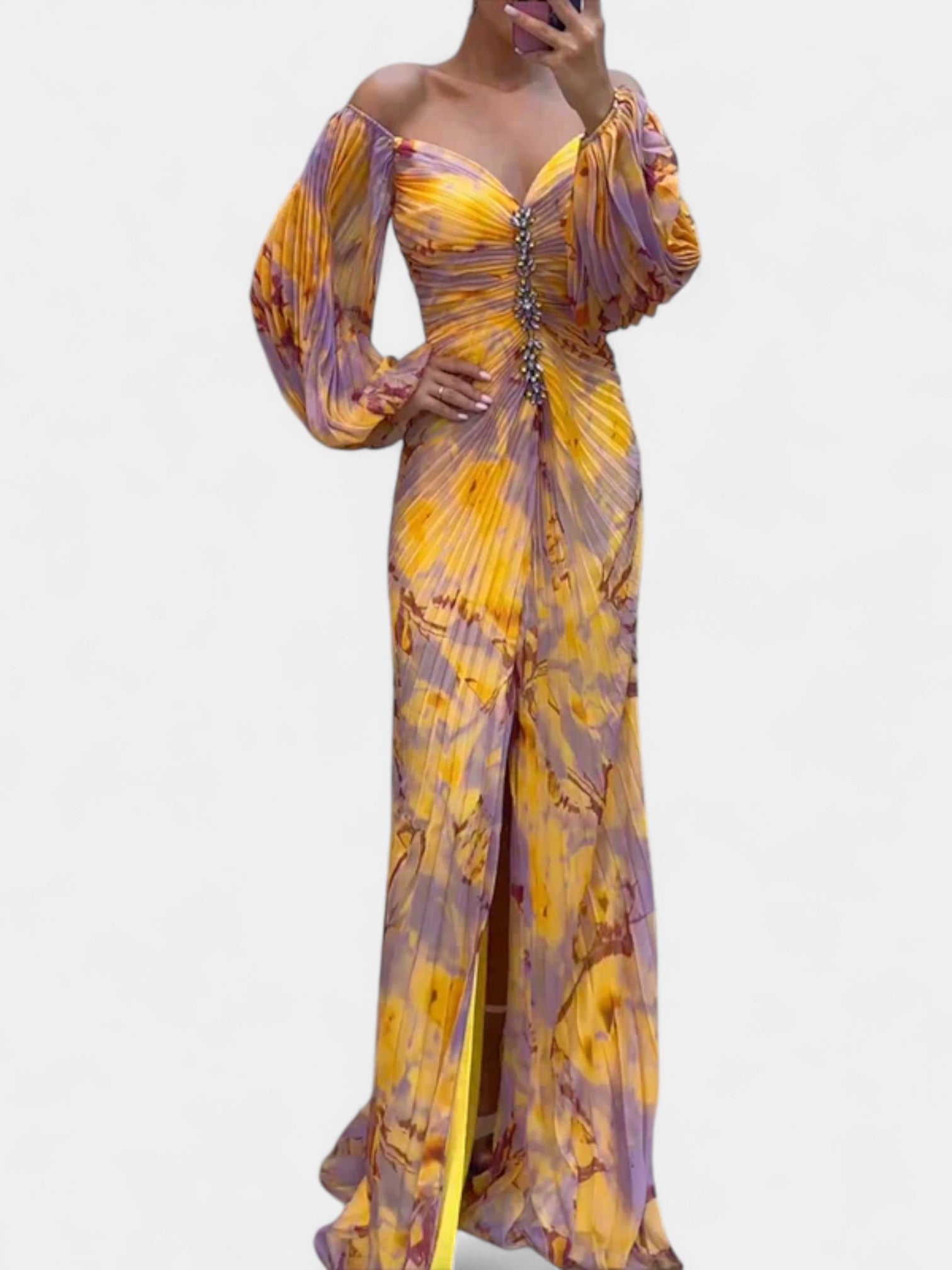 LYNN - ELEGANT V-NECK MAXI DRESS
