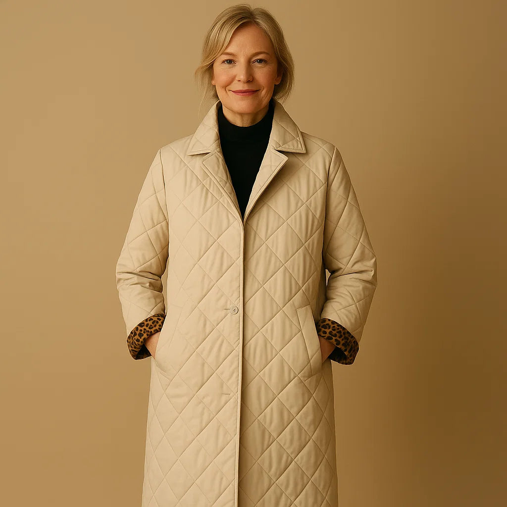 DAVINA – REVERSIBLE LEOPARD PRINT QUILTED COAT